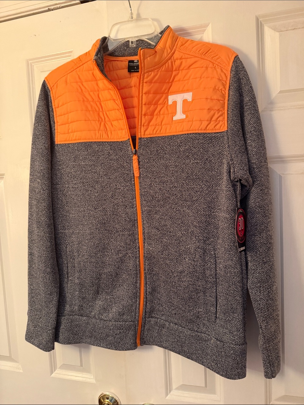 Colosseum Men's Gray & Orange Full-Zip Jacket with Quilted Yoke